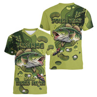 Personalized Fishing Women V-Neck T-Shirt Reely Lures Me In - Wonder Print Shop