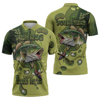 Personalized Fishing Zipper Polo Shirt Reely Lures Me In - Wonder Print Shop