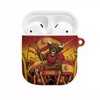 Spain Football AirPods Case Raging Bull Golden Trophy Fans Banner