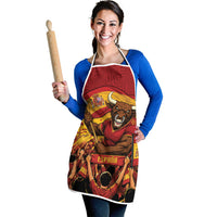 Spain Football Apron Raging Bull Golden Trophy Fans Banner