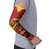 Custom Spain Football Arm Sleeves Raging Bull Golden Trophy Fans Banner