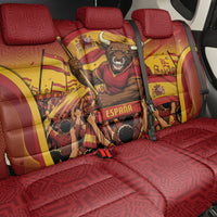 Spain Football Back Car Seat Cover Raging Bull Golden Trophy Fans Banner