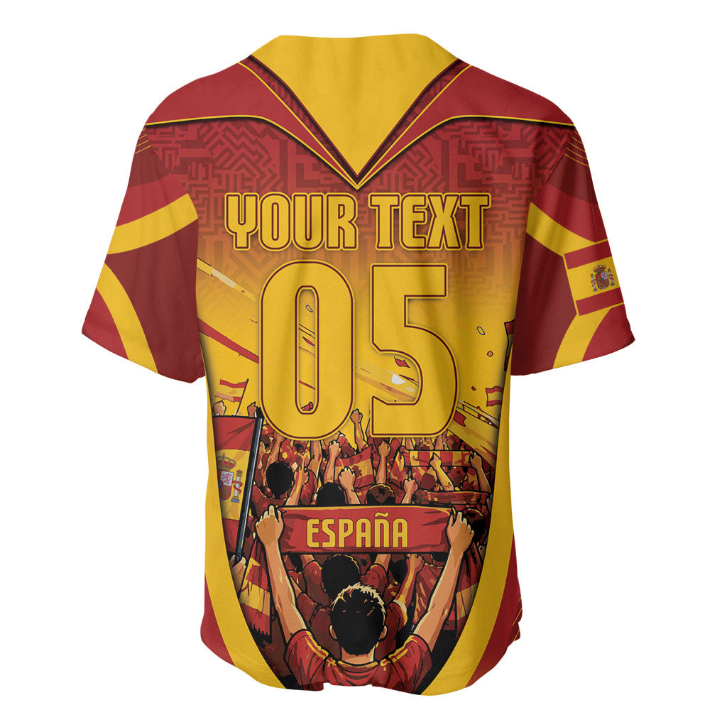 Custom Spain Football Baseball Jersey Raging Bull Golden Trophy Fans Banner
