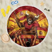 Spain Football Beach Blanket Raging Bull Golden Trophy Fans Banner