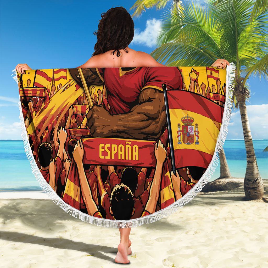 Spain Football Beach Blanket Raging Bull Golden Trophy Fans Banner