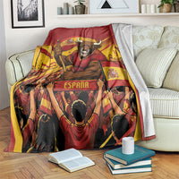 Spain Football Blanket Raging Bull Golden Trophy Fans Banner