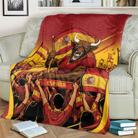 Spain Football Blanket Raging Bull Golden Trophy Fans Banner
