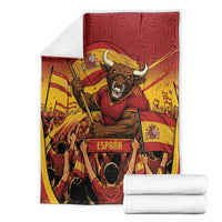 Spain Football Blanket Raging Bull Golden Trophy Fans Banner