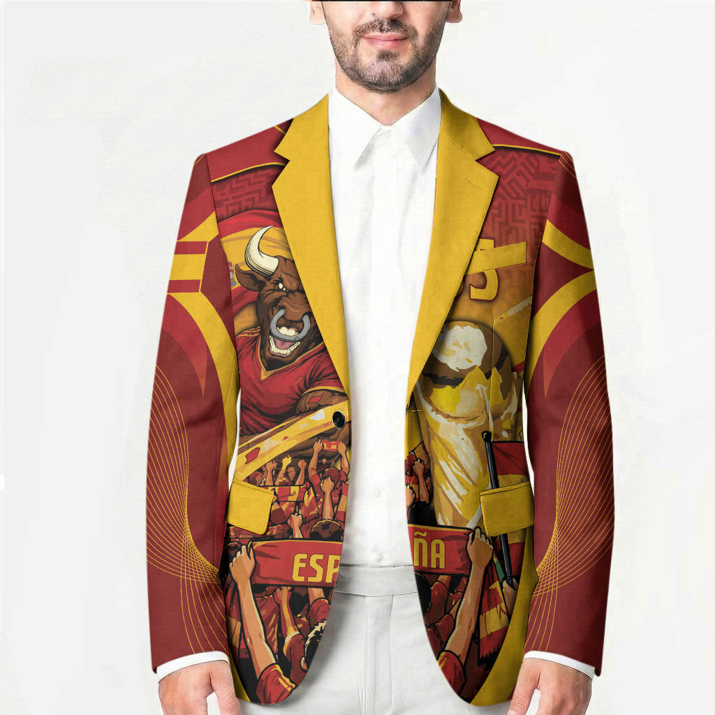 Custom Spain Football Blazer Raging Bull Golden Trophy Fans Banner