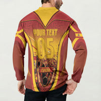 Custom Spain Football Button Sweatshirt Raging Bull Golden Trophy Fans Banner