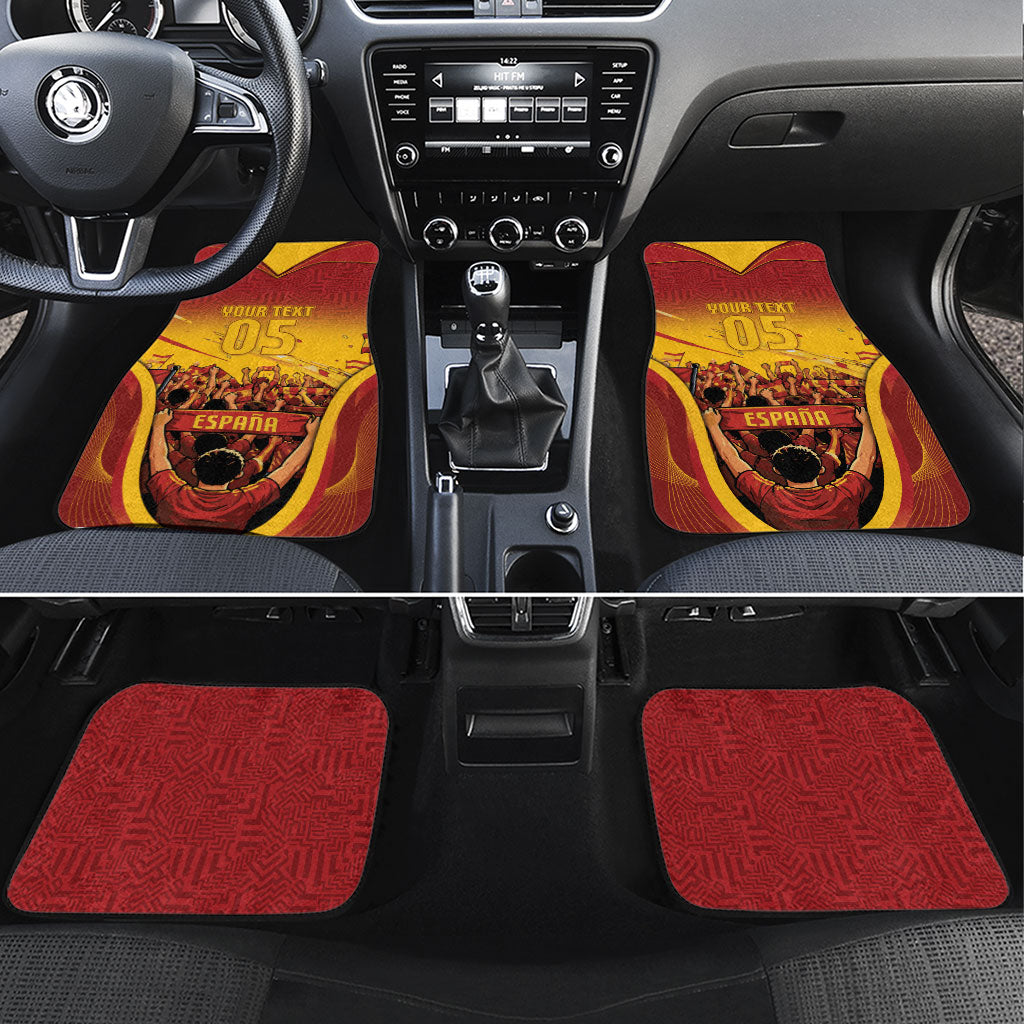 Custom Spain Football Car Mats Raging Bull Golden Trophy Fans Banner