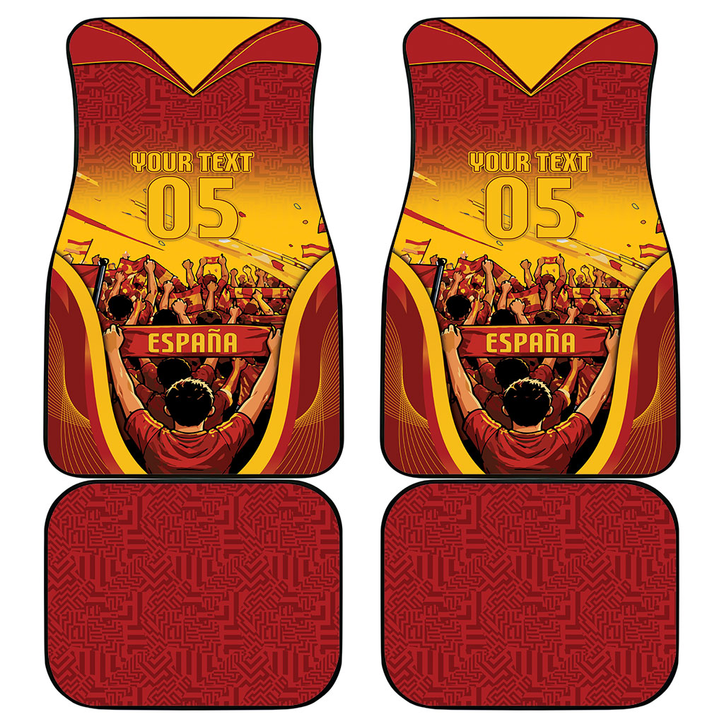 Custom Spain Football Car Mats Raging Bull Golden Trophy Fans Banner