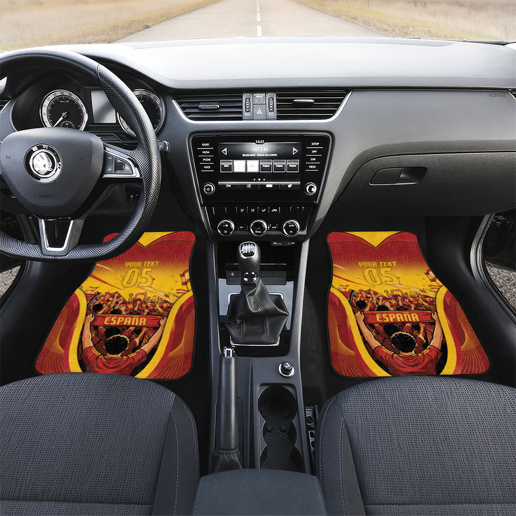 Custom Spain Football Car Mats Raging Bull Golden Trophy Fans Banner