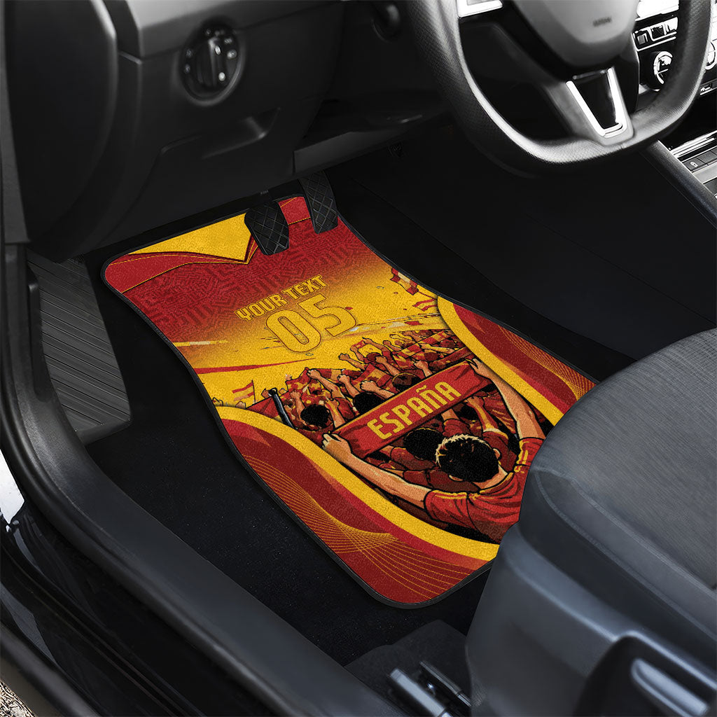 Custom Spain Football Car Mats Raging Bull Golden Trophy Fans Banner