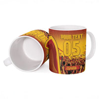 Custom Spain Football Ceramic Mug Raging Bull Golden Trophy Fans Banner