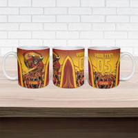 Custom Spain Football Ceramic Mug Raging Bull Golden Trophy Fans Banner