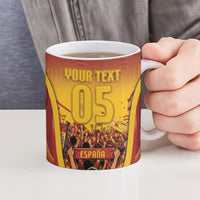 Custom Spain Football Ceramic Mug Raging Bull Golden Trophy Fans Banner