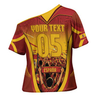 Custom Spain Football Cross Shoulder Shirt Raging Bull Golden Trophy Fans Banner
