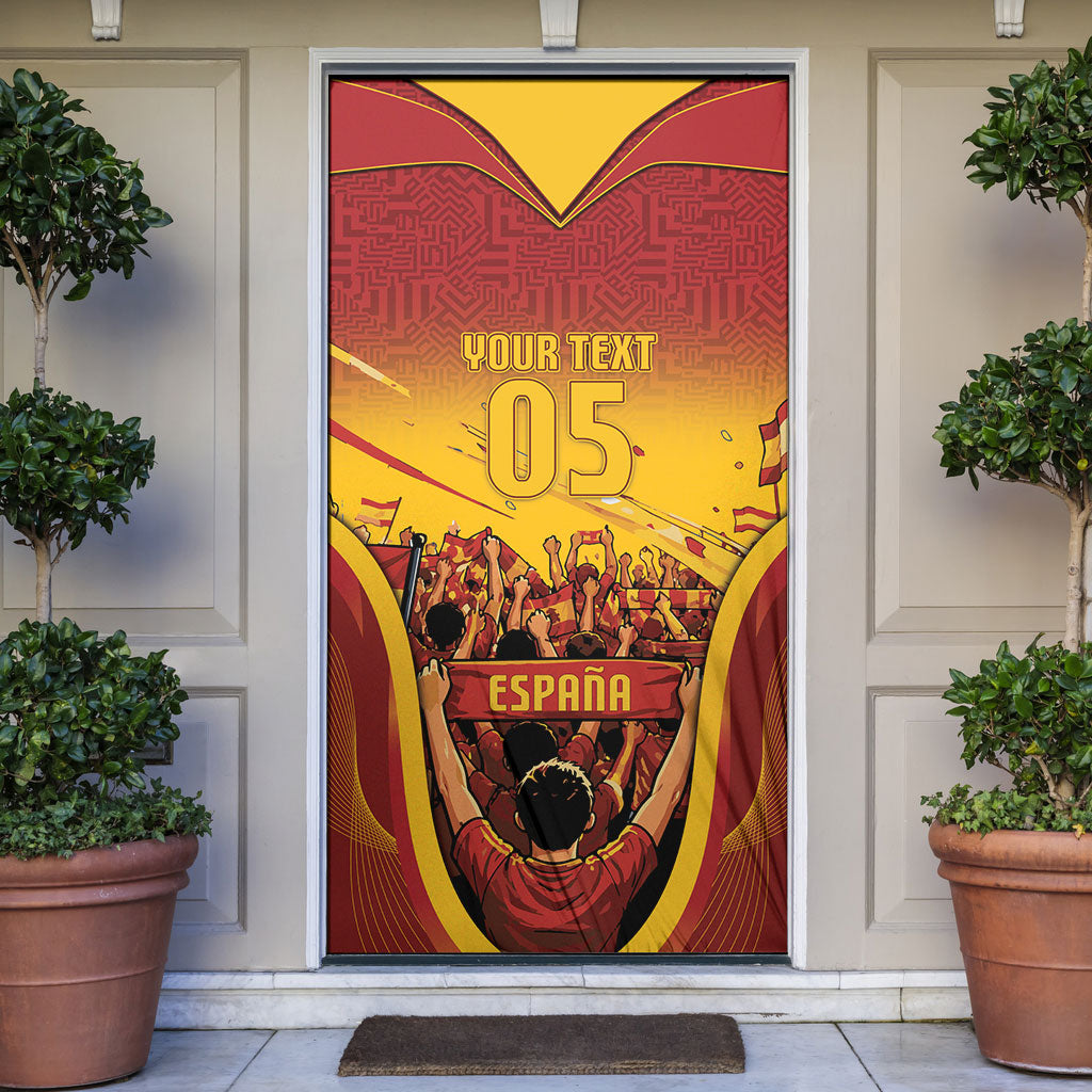 Custom Spain Football Door Cover Raging Bull Golden Trophy Fans Banner