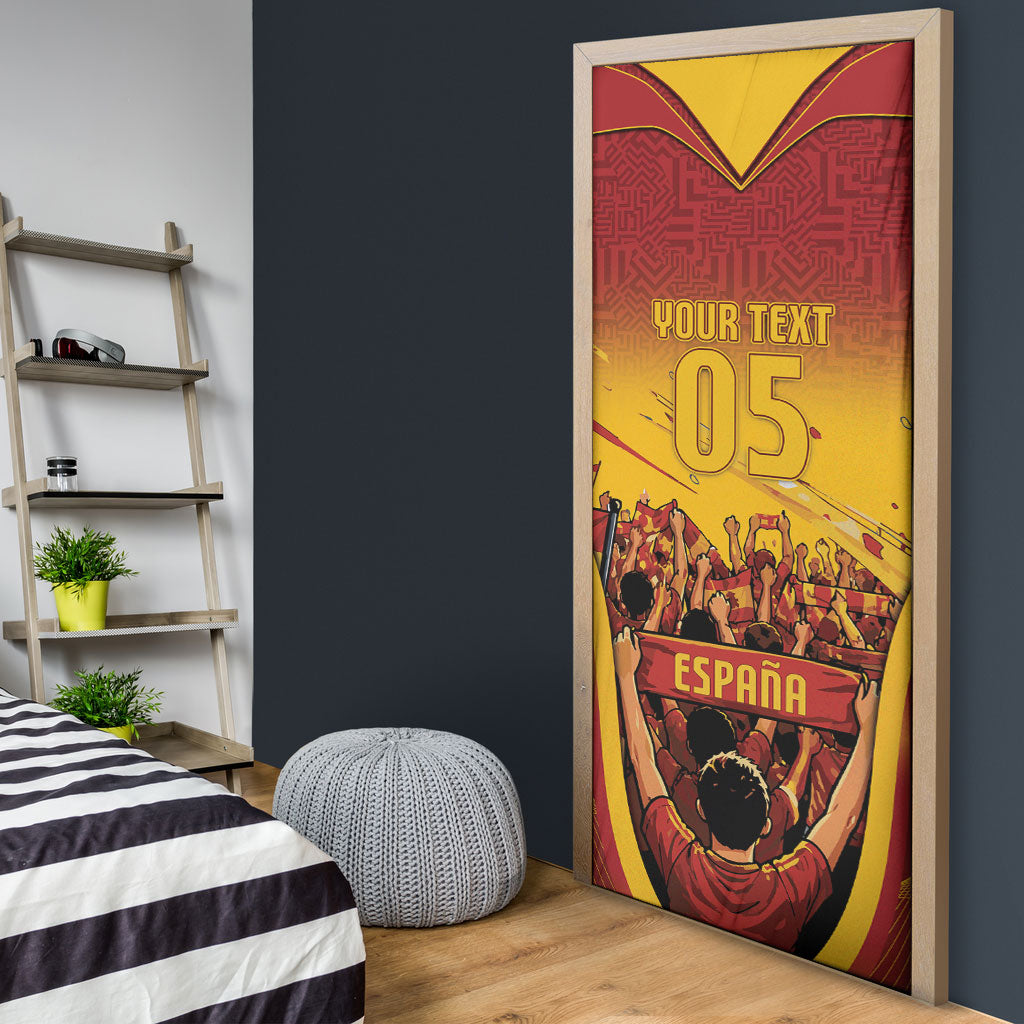 Custom Spain Football Door Cover Raging Bull Golden Trophy Fans Banner