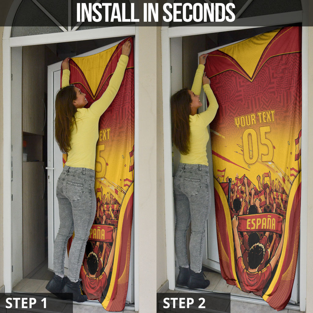 Custom Spain Football Door Cover Raging Bull Golden Trophy Fans Banner