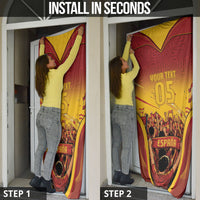 Custom Spain Football Door Cover Raging Bull Golden Trophy Fans Banner