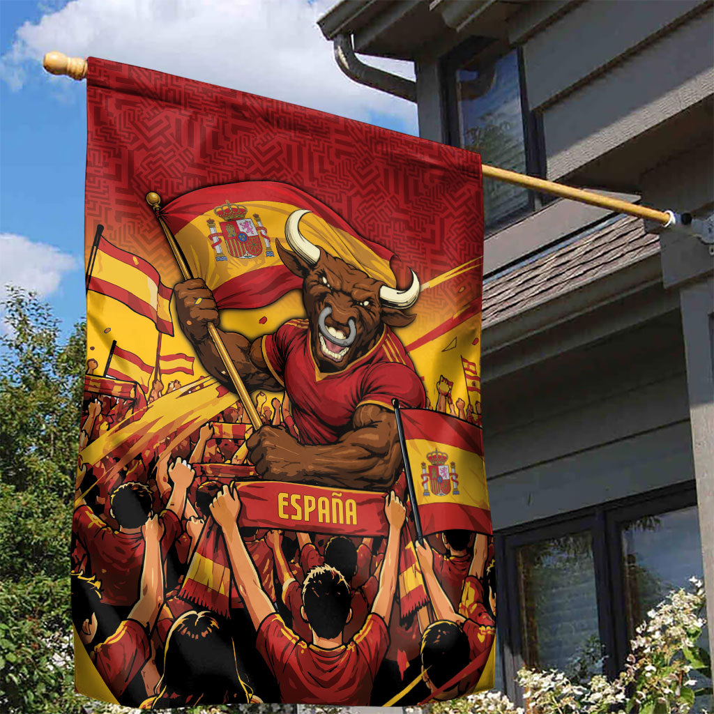 Spain Football Garden Flag Raging Bull Golden Trophy Fans Banner