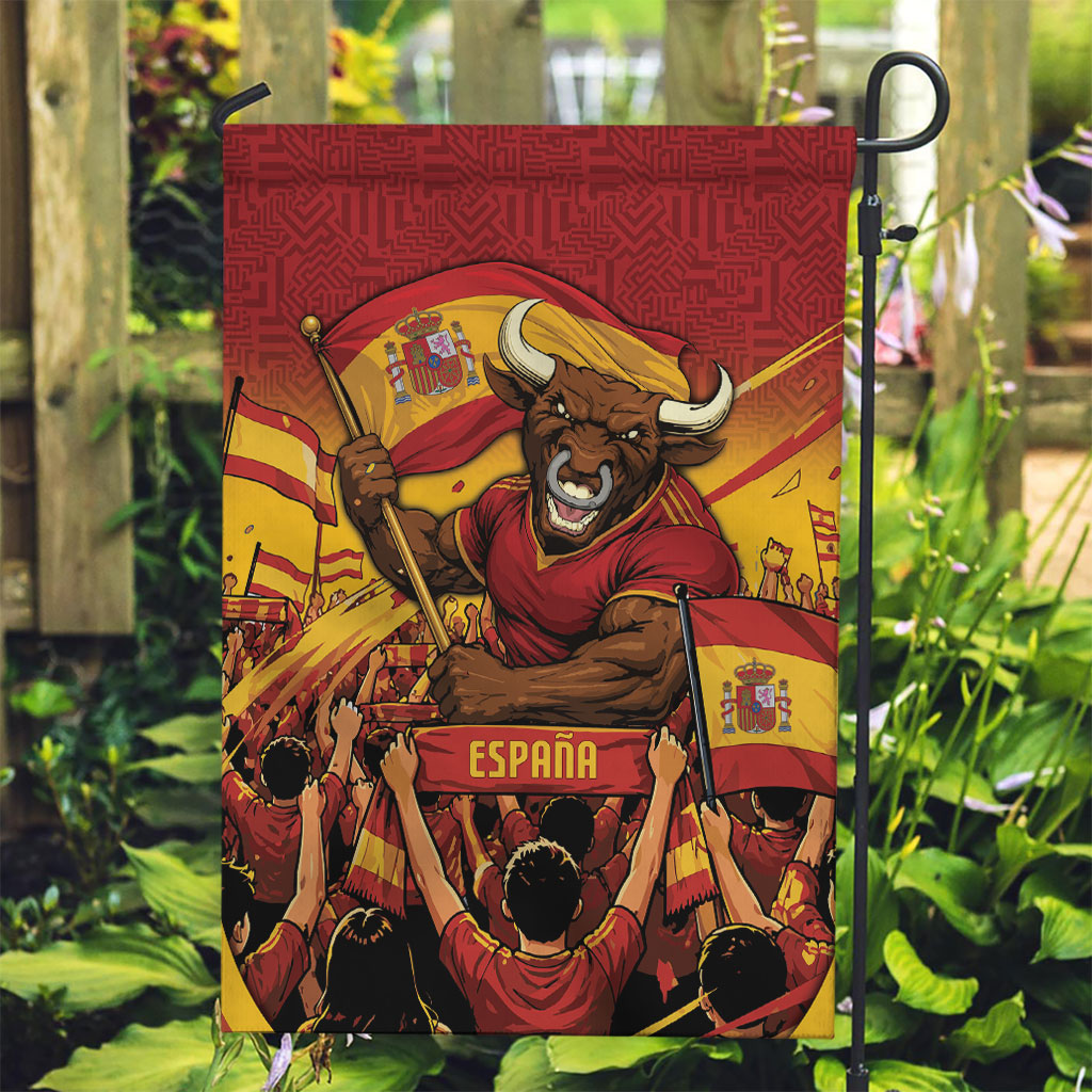 Spain Football Garden Flag Raging Bull Golden Trophy Fans Banner