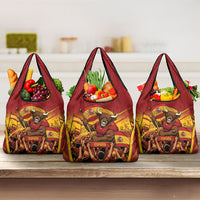 Spain Football Grocery Bag Raging Bull Golden Trophy Fans Banner