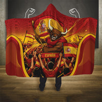 Spain Football Hooded Blanket Raging Bull Golden Trophy Fans Banner