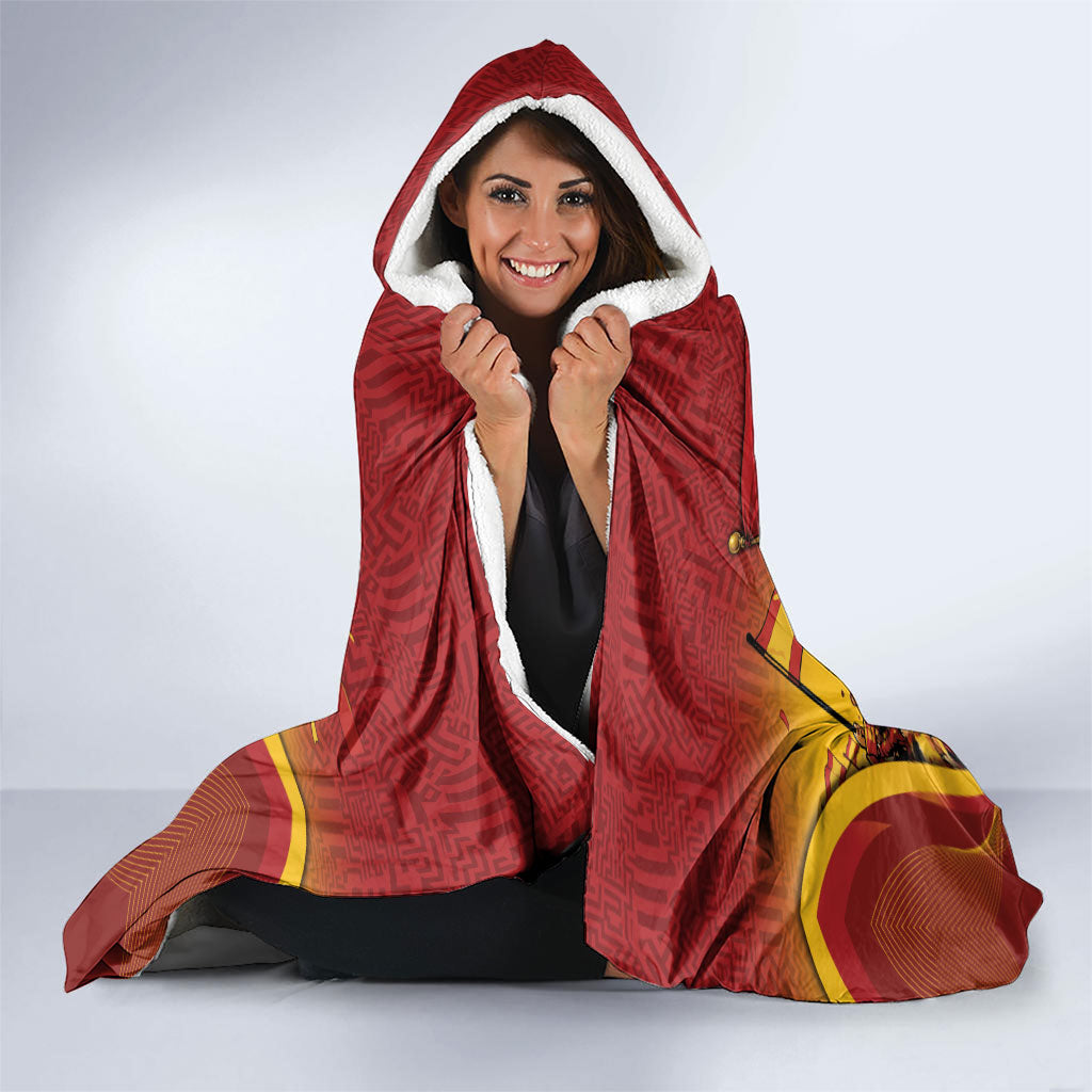 Spain Football Hooded Blanket Raging Bull Golden Trophy Fans Banner