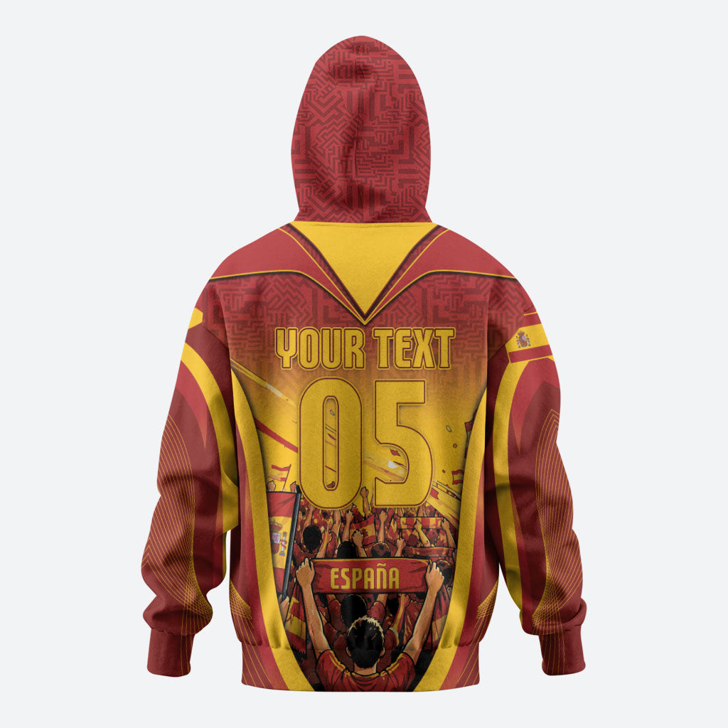 Custom Spain Football Hoodie Raging Bull Golden Trophy Fans Banner