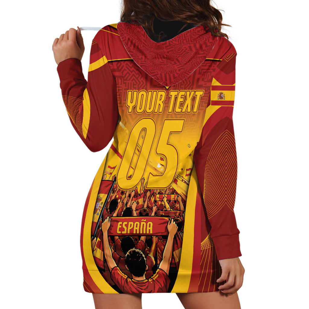 Custom Spain Football Hoodie Dress Raging Bull Golden Trophy Fans Banner