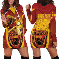 Custom Spain Football Hoodie Dress Raging Bull Golden Trophy Fans Banner