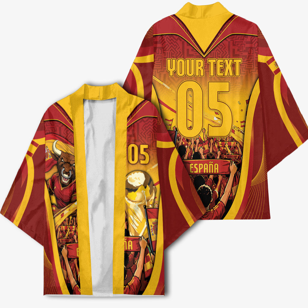 Custom Spain Football Kimono Raging Bull Golden Trophy Fans Banner