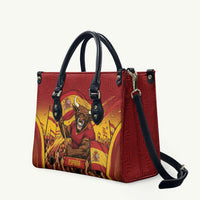 Spain Football Leather Bag Raging Bull Golden Trophy Fans Banner