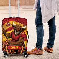 Spain Football Luggage Cover Raging Bull Golden Trophy Fans Banner