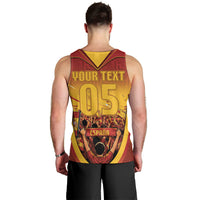 Custom Spain Football Men Tank Top Raging Bull Golden Trophy Fans Banner