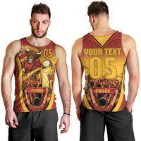 Custom Spain Football Men Tank Top Raging Bull Golden Trophy Fans Banner