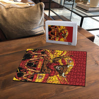 Spain Football Puzzle Raging Bull Golden Trophy Fans Banner