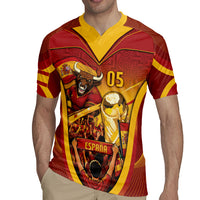 Custom Spain Football Rugby Jersey Raging Bull Golden Trophy Fans Banner