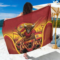 Spain Football Sarong Raging Bull Golden Trophy Fans Banner