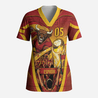Custom Spain Football Scrub Top Raging Bull Golden Trophy Fans Banner