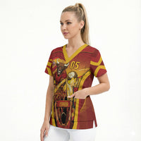 Custom Spain Football Scrub Top Raging Bull Golden Trophy Fans Banner