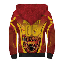 Custom Spain Football Sherpa Hoodie Raging Bull Golden Trophy Fans Banner