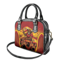Spain Football Shoulder Handbag Raging Bull Golden Trophy Fans Banner