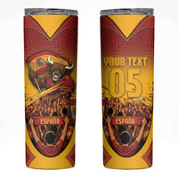Custom Spain Football Skinny Tumbler Raging Bull Golden Trophy Fans Banner