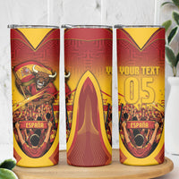 Custom Spain Football Skinny Tumbler Raging Bull Golden Trophy Fans Banner