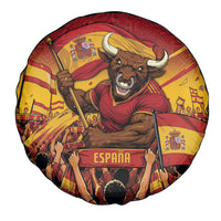 Spain Football Spare Tire Cover Raging Bull Golden Trophy Fans Banner