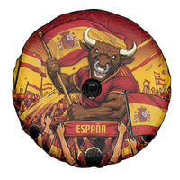 Spain Football Spare Tire Cover Raging Bull Golden Trophy Fans Banner